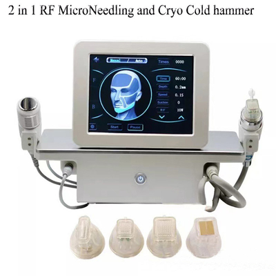Machine électrique rf Microneedling de lifting de Cartidges de 4 aiguilles et marteau froid de Cryo
